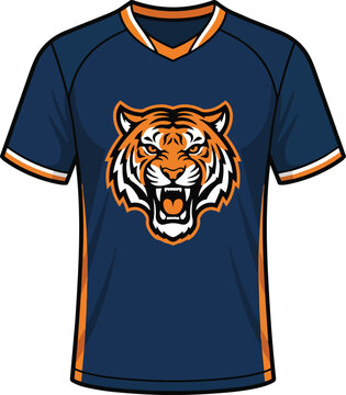 Premium Soccer Jersey Mockup with Fierce Tiger Mascot Logo