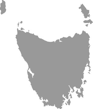 Tasmania Isolated Blank Map Cartography Illustration Region in Australia.