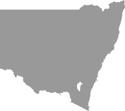 New South Wales Isolated Blank Map Cartography Illustration Region in Australia