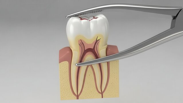 Dental extraction illustration