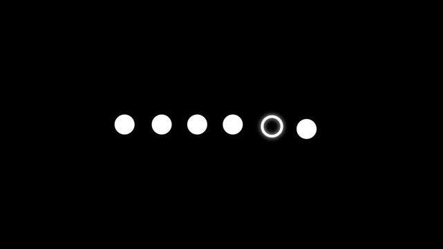 simple circle bigger and fade for loading animation. looping dots motion graphic animation video.Dots swapping places back forth black and white loading animation. 4k animation video