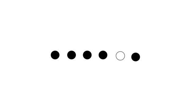 simple circle bigger and fade for loading animation. looping dots motion graphic animation video.Dots swapping places back forth black and white loading animation. 4k animation video