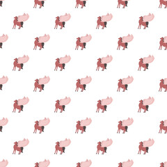 Fototapeta premium Pink winged horse pegasus mythical creatures repeating as a seamless pattern