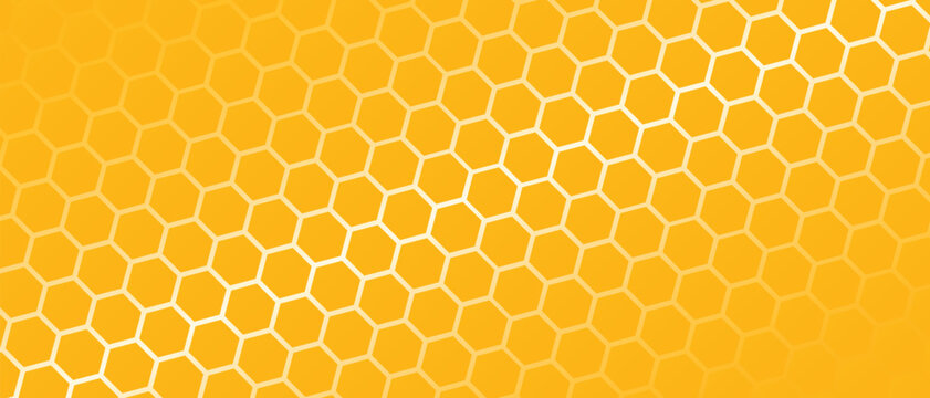 yellow hexagonal honeycomb mesh pattern with text space