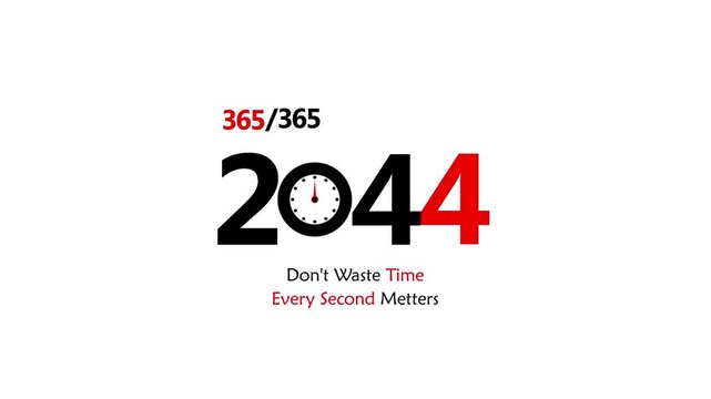 New year text design with motivational background. Modern and minimal 2044 new year background with bold typography and motivational message. 2044 New Year Countdown animation.4k animation video