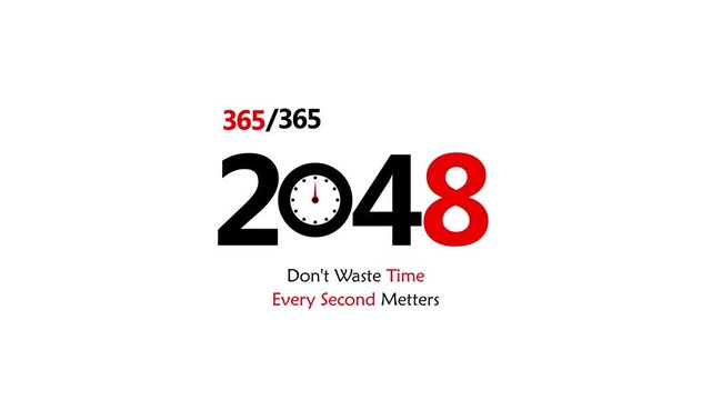 New year text design with motivational background. Modern and minimal 2048 new year background with bold typography and motivational message. 2048 New Year Countdown animation.4k animation video