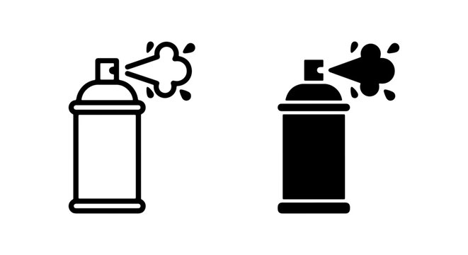 Spray Can Icons, Aerosol Paint Can Vector Graphics, Graffiti Art Supplies, Urban Culture Elements