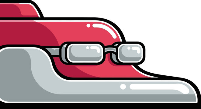Retro Red Shoe with Glasses Cartoon