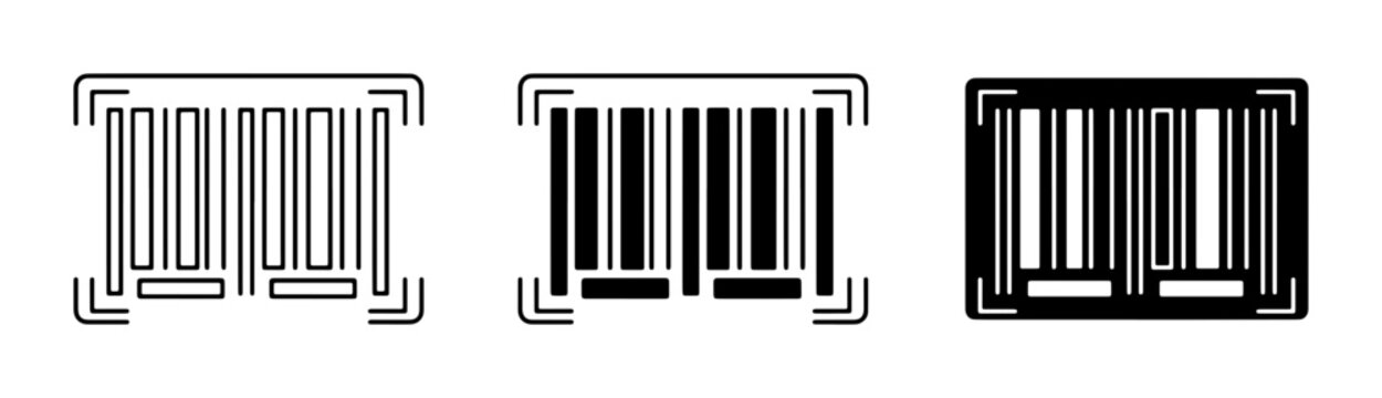 Barcode Icons Set, Product Identification Symbols, Retail Scanning Graphics, Commerce Data