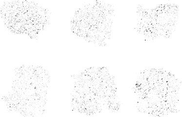 Obraz premium Grainy abstract forms set. Spray effect. Blob noise textures for template presentation, banner . Distressed isolated shapes .Grunge textured . Distress vector shapes with specks .Print texture 