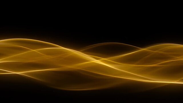 Ethereal golden swirling energy stream in dark void abstract