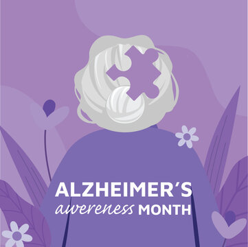 Alzheimer awerness month, Vector flat illustration. Eps file
