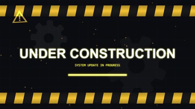 Under Construction System Update Animation with Loading Progress Bar