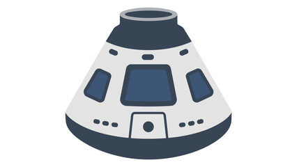 Sleek aerospace command module vector icon depicting a space capsule for intergalactic travel. Professional minimalist line art illustration of a spacecraft module for modern science and space. © Mdatikul