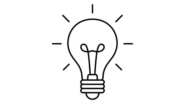 Innovation lightbulb idea vector icon illustration with editable stroke, creative thinking symbol in clean minimalist line art, customizable stroke weight for professional graphic design projects.