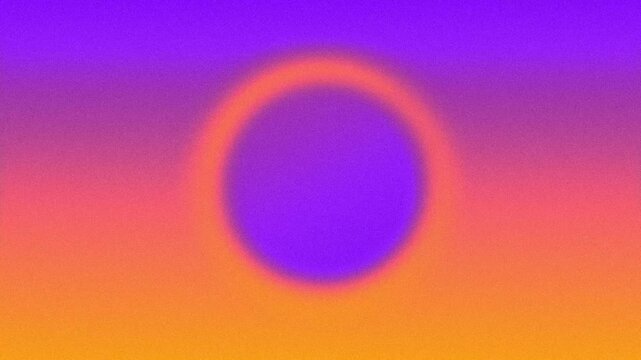 Looping animated background with a round shape being circled by ray of light, please wait, standby ,or loading screen with purple and orange gradient texture