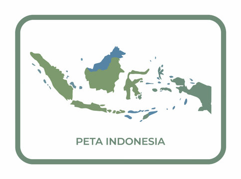 Minimalist Flat Map of Indonesia with Earthy Color Palette