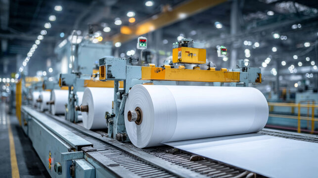 Modern Paper Manufacturing Machine in Industrial Factory