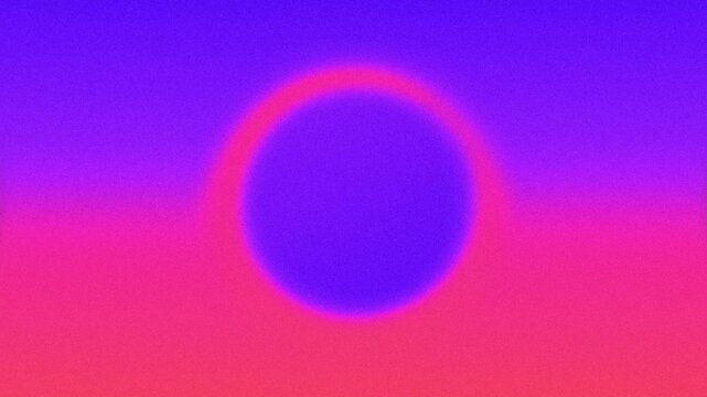 Looping animated background with a round shape being circled by ray of light, please wait, standby ,or loading screen with pink and purple gradient texture