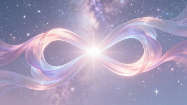 Cosmic infinity ribbon in starry sky