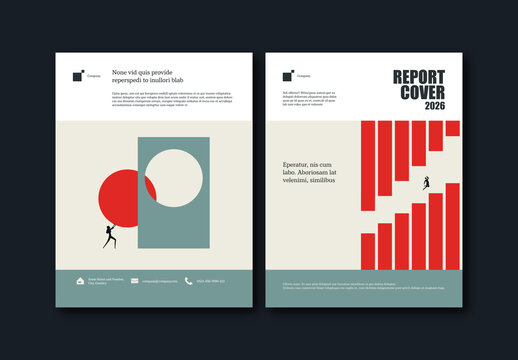 Business Report Cover Template with Making own Path and Growth Illustration