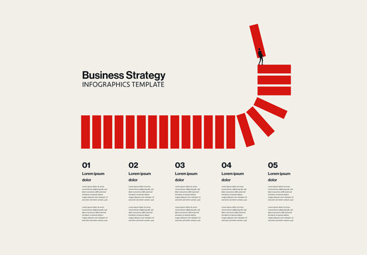 Business Strategy Infographic Template with Stacking Growth