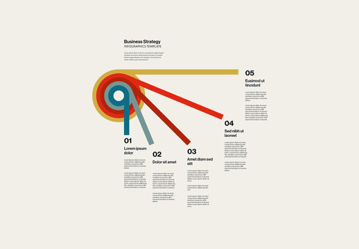 Circular Colorful Stripes Business Strategy Infographic Template