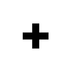 Obraz premium Bold black plus sign icon for mathematical and healthcare UI design