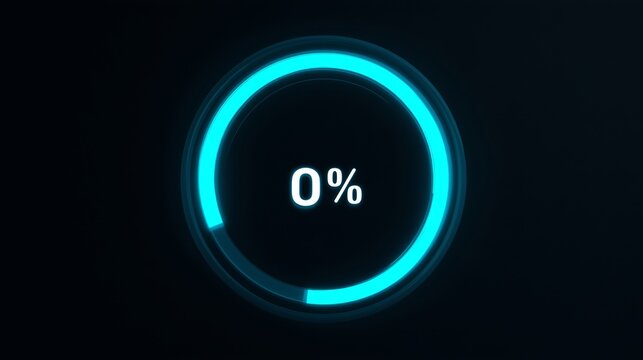 Neon 0 Percent Startup Indicator Cyber Security UI
