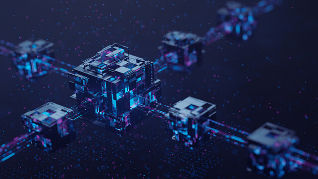 Big data technology data science analysis artificial intelligence generative ai deep learning machine learning algorithm neural flow network analytics  abstract futuristic background. 3d rendering.
