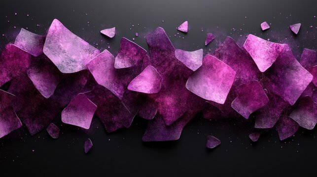 Purple shards form an artistic display against a dark background adding depth