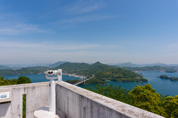 カレイ山展望公園から望む伯方・大島大橋と瀬戸内海の絶景 © ibuki