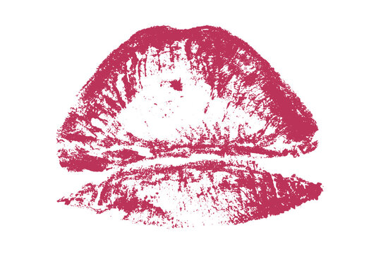 Lipstick kiss mark Romantic lip print Imprint of lips kiss Sexy lips makeup Female mouth Love symbol Design element for beauty fashion poster Valentines Day wedding