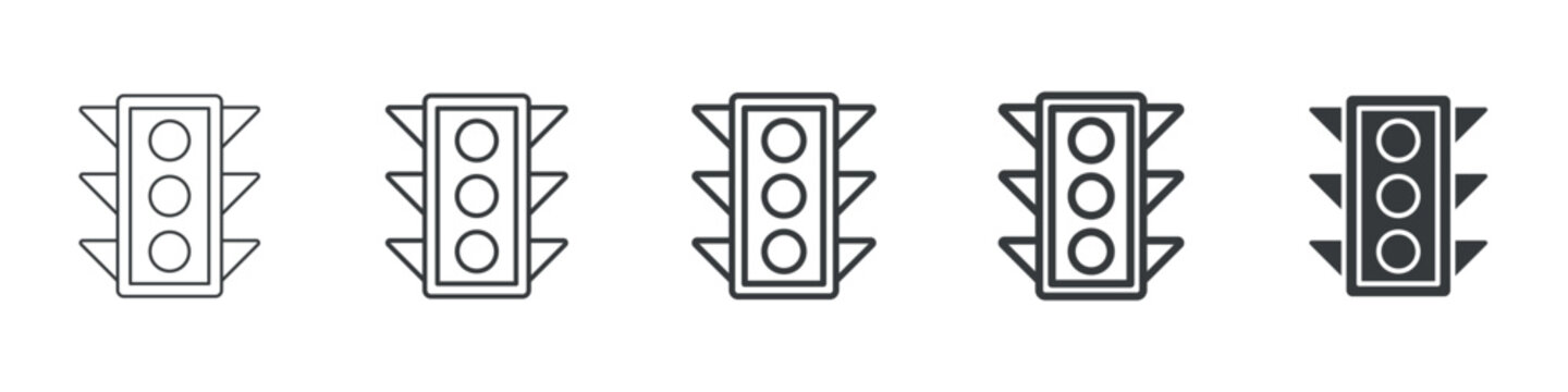 Traffic Light Different Icon Set Simple Style Collection