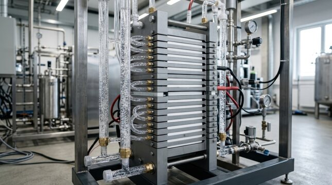 Industrial electrolyzer stack for green hydrogen production in laboratory