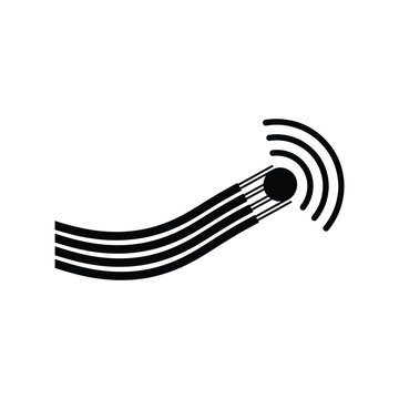 Fiber optic communication network silhouette icon