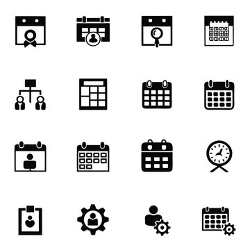 set of Isometric Work Time Icons for Office Dashboard