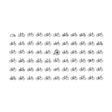 Set of telugu language alphabet characters and symbols in monochromatic style
