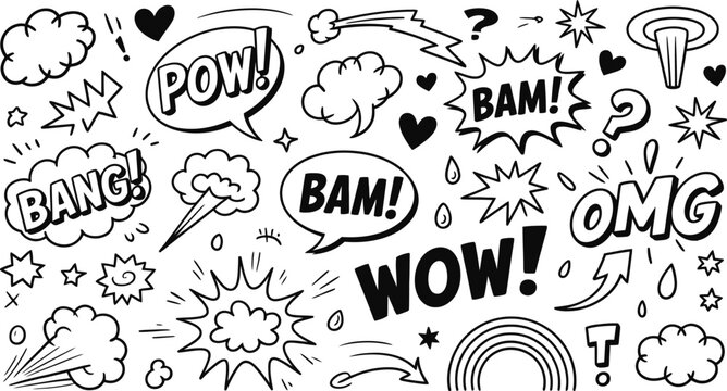 Comic Speech Bubbles and Sound Effects