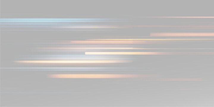 Horizontal blur of colorful lights creating sense of high speed flight and travel through global cyberspace and web