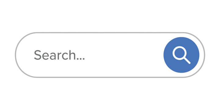 Clean search bar design with magnifying glass icon for website interface and web browser navigation elements in a simple modern flat style for user experience and digital applications