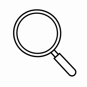 A magnifying glass icon serves as a tool for examining and searching closely.