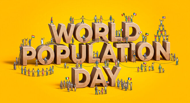 Concept or composition of World Population day