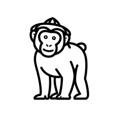Naklejka premium Monkey wearing a party hat.