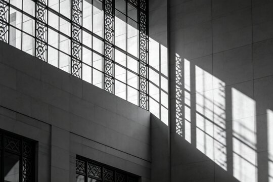 Decorative building window with ironwork
