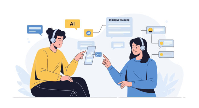 AI dialogue training and communication with chatbots