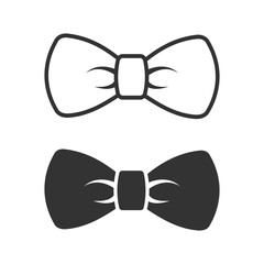 Bow tie ribbon flat and outline style icons on a white background. Vector illustration © Ankit
