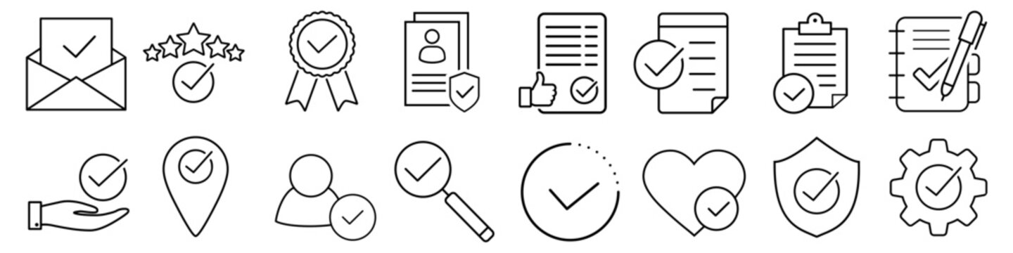 Approve icon vector set. Accepted illustration sign collection. Guarantee symbol. ok logo design for web.