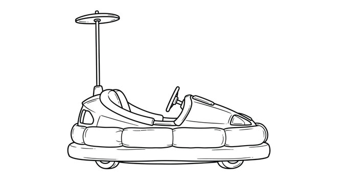 Vintage bumper car sketch a nostalgic ride from amusement parks