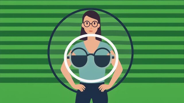 Woman Wearing Glasses Animation Motion Graphic